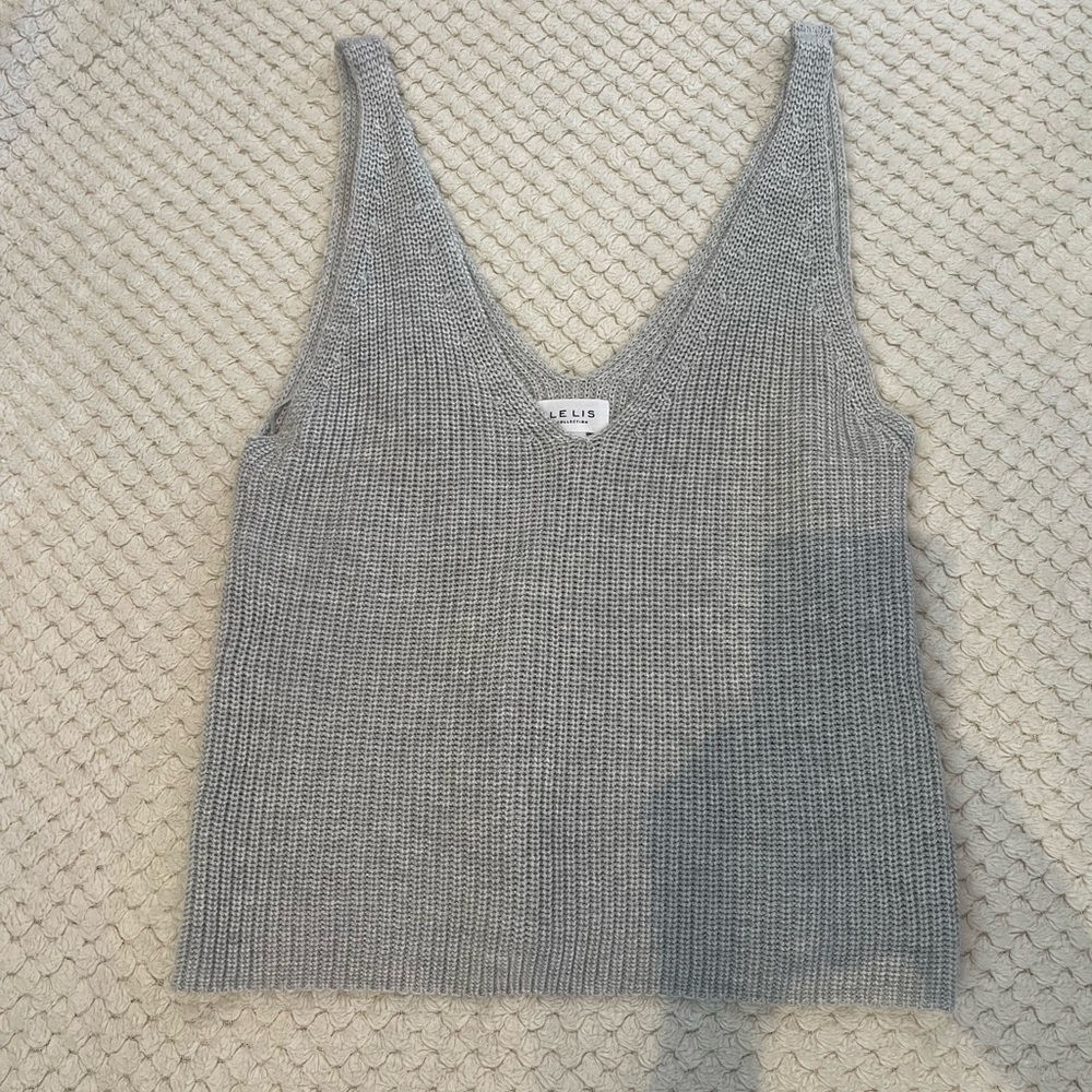 Le Lis Heather Gray Knit Tank Top
